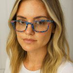 Bright Multicolor Rectangle Frame Reader Glasses Blue Photo 0