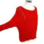 Anthropologie  Moth Open Knit Zipper Back Sweater Orange Size XL Photo 3