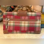 Longaberger  Plaid Wallet - Red, Green, and Brown with 2 option snap closure Photo 3