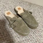 DOLCE VITA Suede Astor Plush Flats Mule Olive Green Photo 6