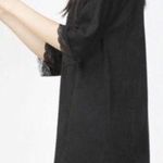 ZARA  Basic Black Faux Suede Lace Dress Photo 1