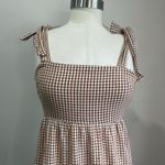 Crescent  Cotton Gingham Tiered Midi Dress Tie Straps Cottagecore Sz Small Photo 7