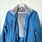Orb Brand nylon snap zip utility jacket faux fur lining Blue Photo 2