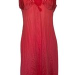 Vtg Kayser Full Slip Dress Sz 38 Bust Lace Coquette Babydoll USA 60s Y2K Pinup Red Size L Photo 0