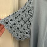 Joie  size large t shirt, cropped, with crocheted sleeves. Lovely light b… Photo 4