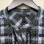 J.Crew  Embellished Button-Up Shirt in Forest Tartan Plaid Medium Photo 3