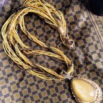 Gold Turkish Stone Statement Necklace Set Photo 2