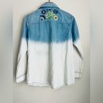 Parsley & Sage women blue ombre Shirt Embroidered Floral Long Sleeve western M Size M Photo 1