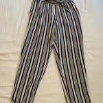 ZARA Navy and Ivory Striped Pants Photo 1