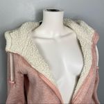 Reebok Blush Pink Sherpa Zip Up Hoodie Soft Fleece Winter Cozy Athletic Jacket M Photo 2