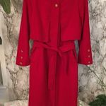 Gallery Gorgeous, Stunning, Luxurious Red Trench with Gold Detailed Buttons Photo 0
