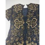 Black Tie Beaded Dress Size 10 Gold Flowers Vintage Cocktail‎ Party Photo 6