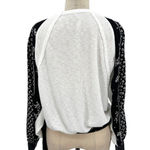 Free People  Auxton Long Sleeve‎ Thermal Wrap Top Ivory Black Size Small Photo 8