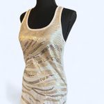 Almost Famous Gold and white vintage 2000s sequin tank top Size Medium Photo 5