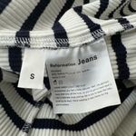 Reformation Black White Ceto Stripe Charli Ribbed Knit Pocket T-Shirt Dress S Photo 10