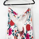 Haney Goldie Floral Bias Cut Silk Slip Dress Midi White Criss Cross Back sz 2 Photo 11