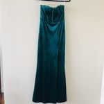 Lulus Luxurious Allure Emerald Green Velvet Strapless Maxi Dress, Size Medium Photo 11