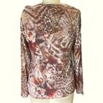 Christopher & Banks  Ladies Cheetah Leopard Print Thin Beaded Hoodie ~ Women's M Photo 3
