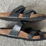 Birkenstock  Mayari Birkibuc Slide On Sandel Black Leather Strap Comfort Support Photo 5