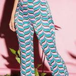 ZARA satin zig zag Festival wide leg cinched waist pants XS Photo 3