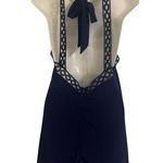 Lulus Halter Open Back Lace Mini Dress Ladies Size Medium in Navy Blue Photo 0