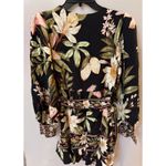 Farm Rio  Black Surreal Flowers Long Sleeve Mini Dress S Photo 4