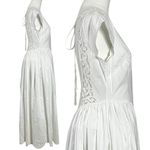 Free People  Ethereal Dainty Eyelet Lace Beaded Laine Midi Maxi Dress White Small Photo 5