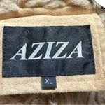 Aziza Y2K Faux Fur Suede Fur Lined Coat 3 Button Jacket Tan XL Photo 6