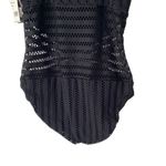 Kenneth Cole Crochet Look Bandeau Black One Piece Strapless Swimsuit NWTs Large Photo 9