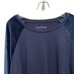 AnyBody Ribbed Velour Cozy Knit Pullover Navy Blue Women's Size XL Photo 4