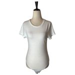 RE/DONE  Bodysuit Women Small White Cotton Crew Neck Short Sleeve 1960s Slim Tee‎ Photo 1