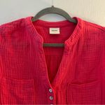 Anthropologie Blouse Mote Pink Textured Henley Long Sleeves Top Sz S EUC Photo 3