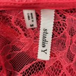 Studio Y  Lace Crossover Black Blouse Photo 3