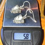 Genuine White Buffalo Sterling Silver Southwestern Earrings Black Photo 5