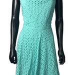 Dress Barn  Aqua Blue Eyelet Sleeveless Fit & Flare Dress - Size 14 Photo 0