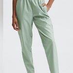 Fabletics  Dusty Garden Green Faux Leather High-Waisted Pull On Trousers Pants Photo 0