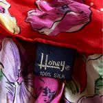 Vintage Honey 100% Silk Scarf Red Photo 3