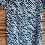 Diane Gilman  S Silk Zebra Silver Sequined Mini Dress Photo 0