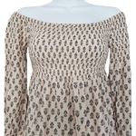 Socialite Blouse Top Womens Small Floral Tray Neck Casual Tie Sleeve Photo 1