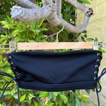 l*space L* Black Bandeau. Ribbed Lace up Bikini Top Size XS. NWOT ♡ Photo 0