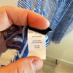 Echo Blue White Stripe Fringe Trim Lightweight Scarf Photo 3