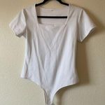 Amazon Women Size Large White Short Sleeve Bodysuit Photo 0