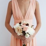 Womens New LuLus Heavenly Hues Deep V Neck High Slit Maxi Dress Blush Pi… Pink Size M Photo 4