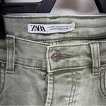 ZARA  Women's Straight Leg Jeans -‎ Olive Green Photo 2