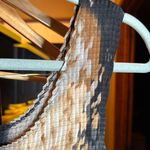 Nicola 90's Crinkle Stretch Top Black Gray Brown Size Medium Photo 3