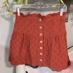 True Craft Western Skirt Button Down Rust Flirty Summer Cotton Womens Small Photo 3