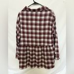 American Eagle  Plaid Peplum Flannel‎ Shirt Size Small Photo 7
