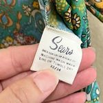 Vintage Sears Maxi Wrap Dress Green Paisley Floral Long Sleeve Boho Bohemian Size XS Photo 5