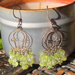 Sterling silver green crystal Chandelier earrings Green Photo 0