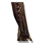 Coldwater Creek  Woven Straw Shoulder Bag Brown Gold‎ Crescent Shape Photo 2